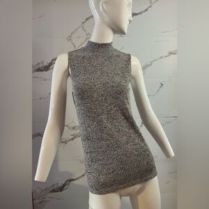 NWT GAP Gray Knit Ribbed Sleeveless Mock Neck Tank. Casual, layering. Size S